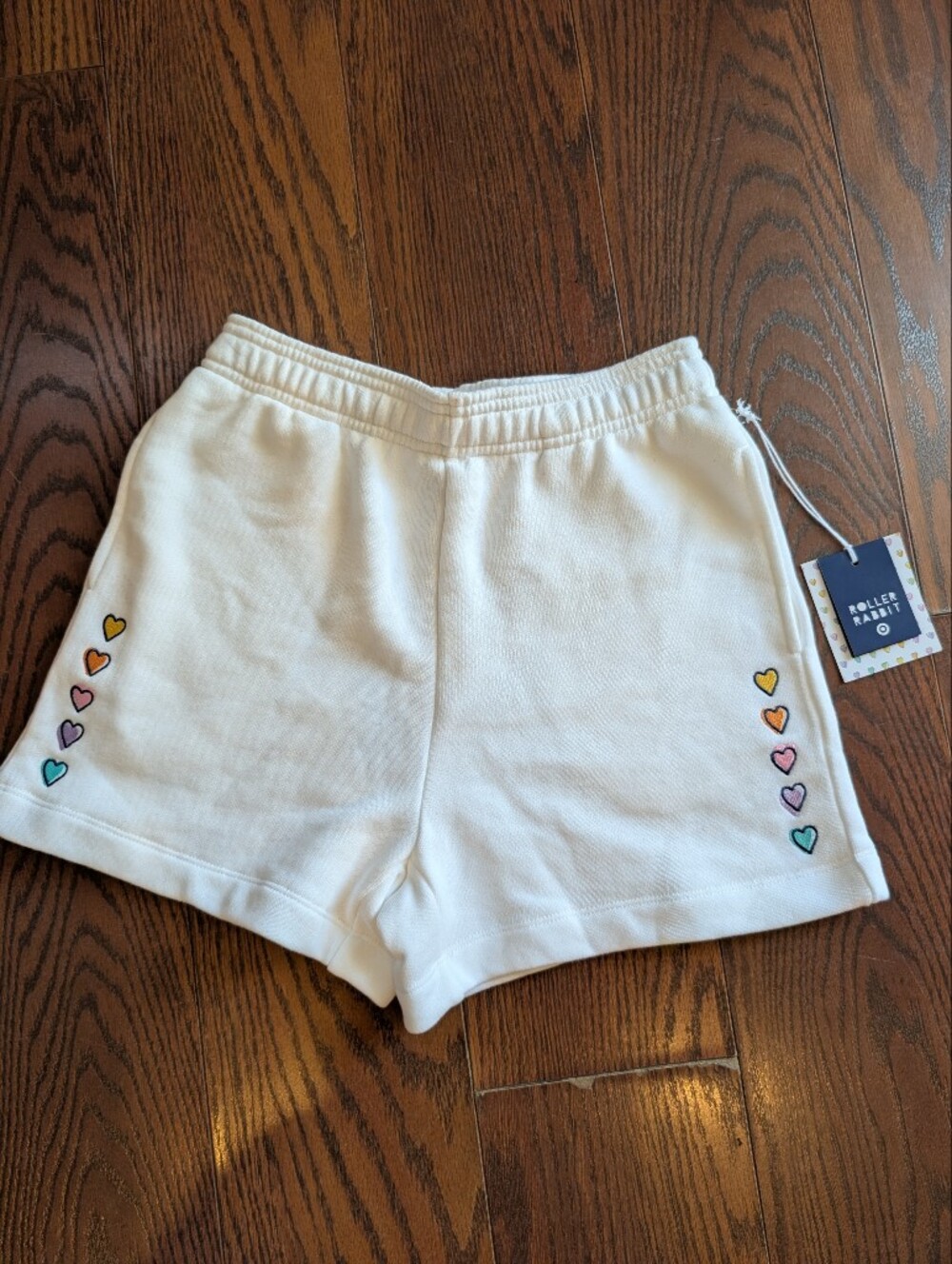 Roller Rabbit Target New Cream Knit Shorts Colorful Disco Heart XXS Lounge